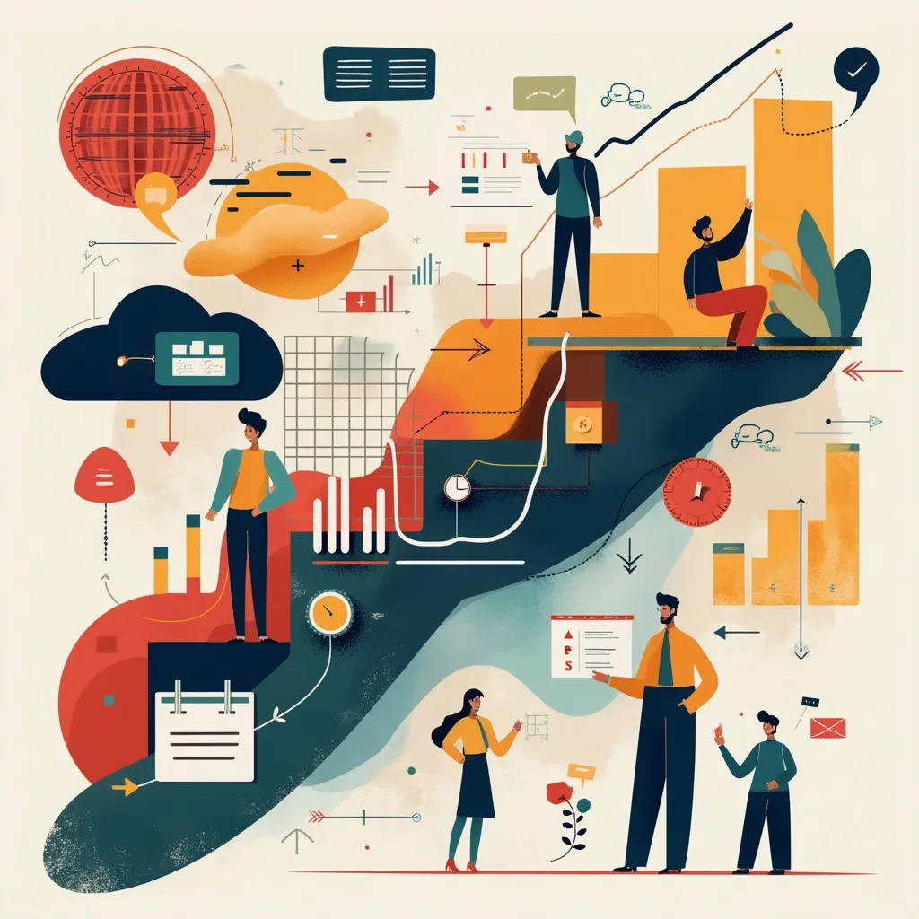 Collage que representa la historia y evolución de la empresa de consultoría